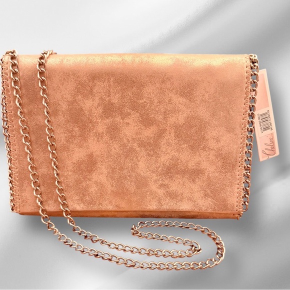 ✨Chelsea 28-Peach Metallic Silver Crossbody Ladies Bag ✨ Perfect Gift 🎁 - Picture 4 of 7